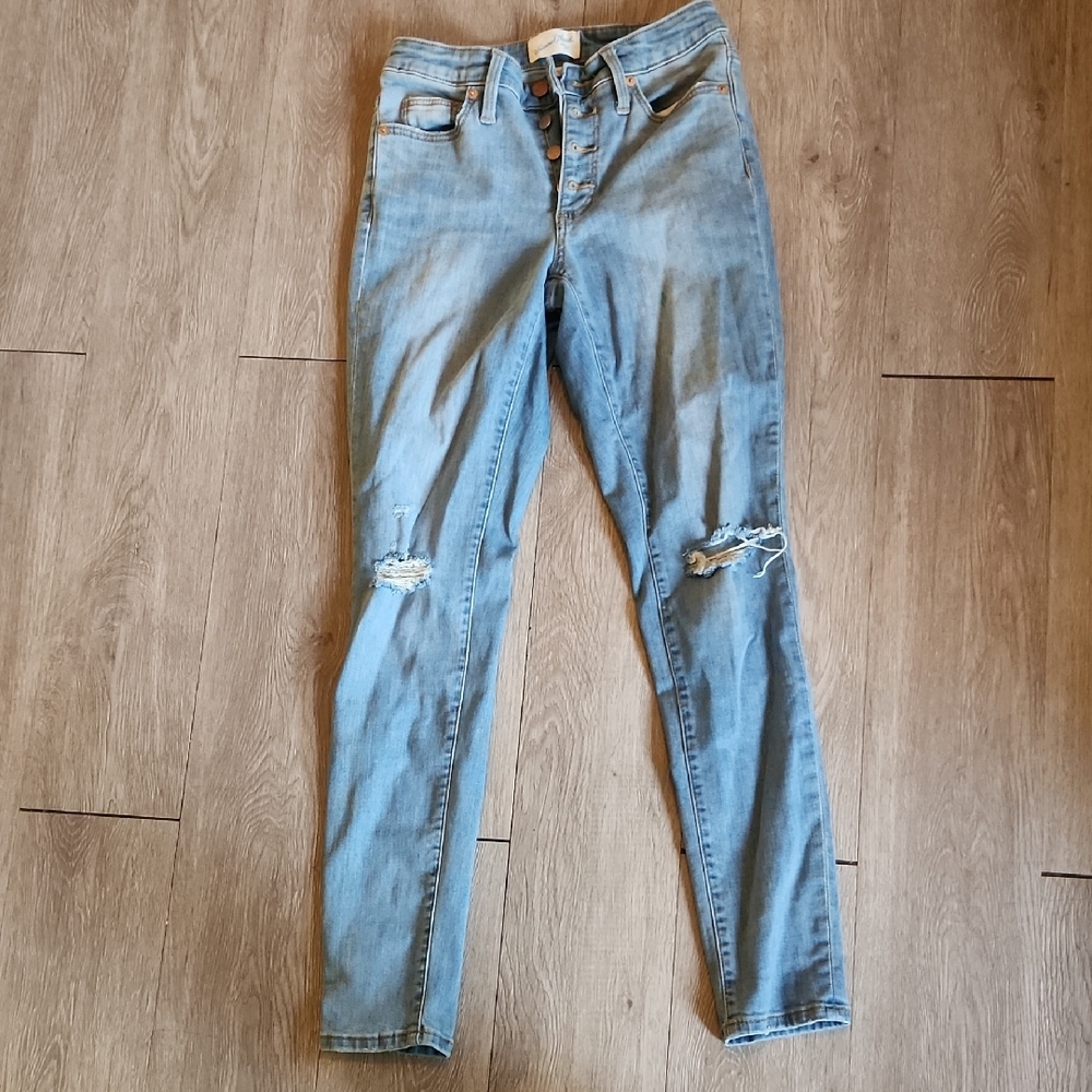 Light Blue Distressed Women Jeans